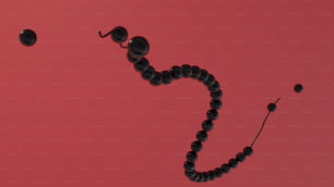 una collana di perline nere con perline nere appese ad essa