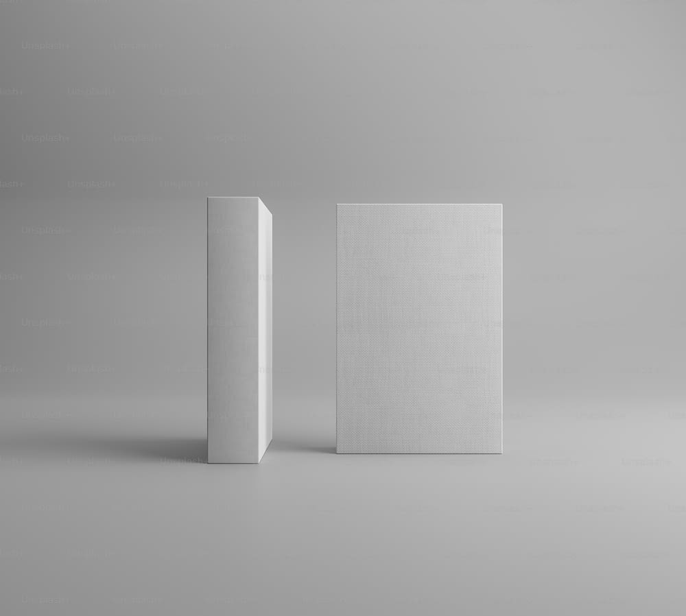 an empty white box sitting on top of a table