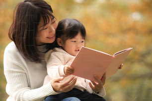 Parents and children reading