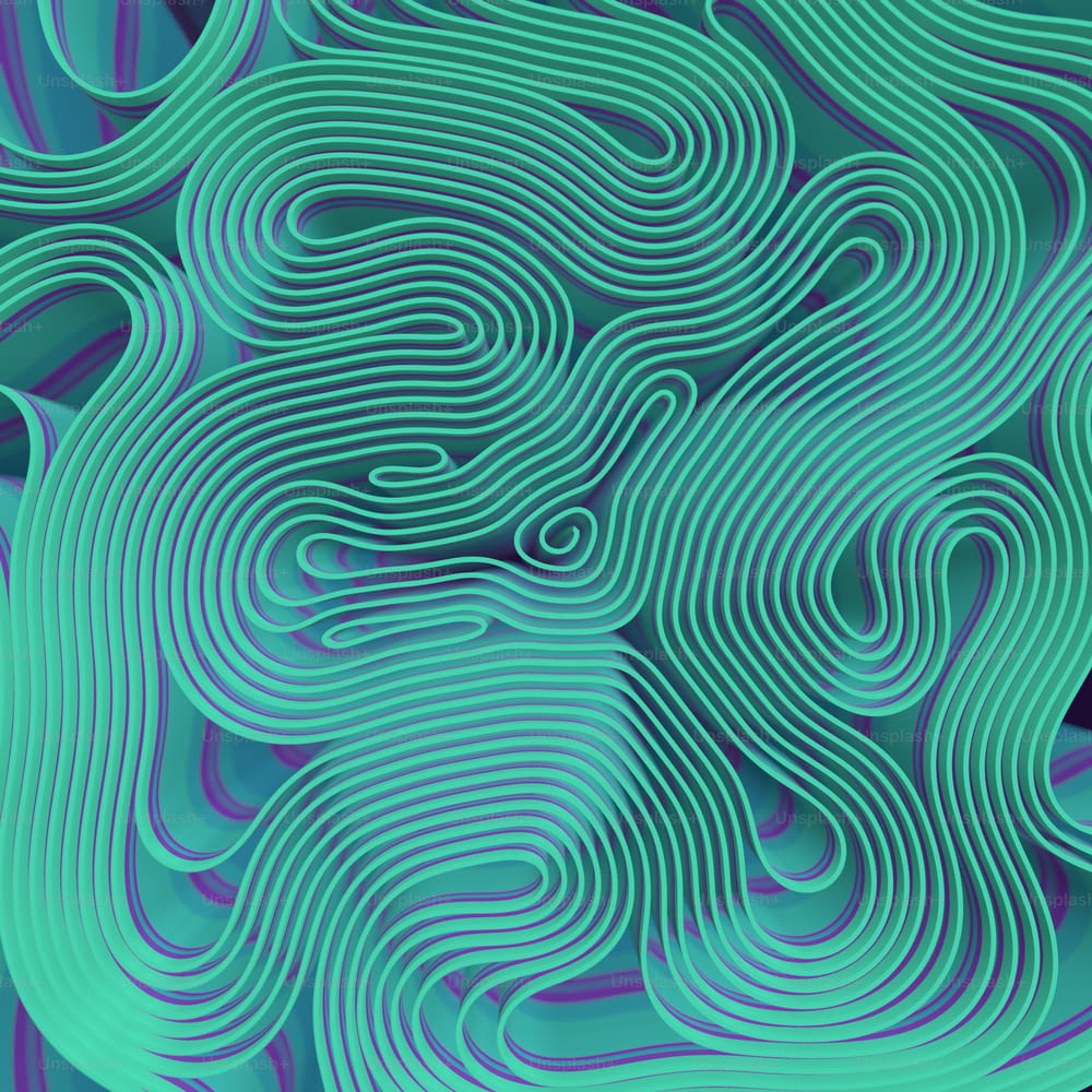 Modelo de design colorido contemporâneo de labirinto abstrato. Fundo futurista da onda. Ilustração digital de renderização 3D