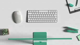 un clavier et une souris d’ordinateur sur un bureau