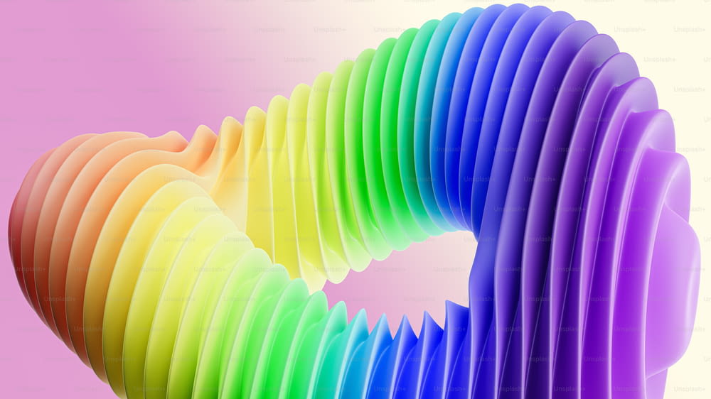 Un'immagine astratta multicolore di un oggetto curvo