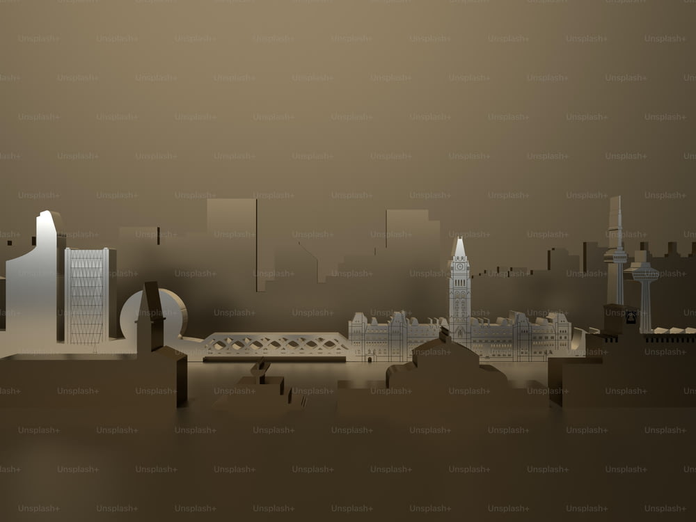 a picture of a city skyline with buildings