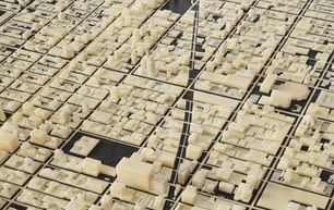 Un modello di una città con molti edifici