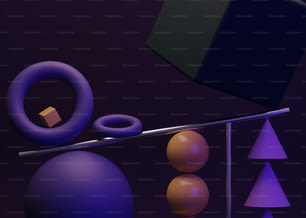 a 3d image of a purple object with a bar