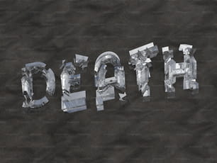 Das Wort Tod setzt sich aus Eiswürfeln zusammen