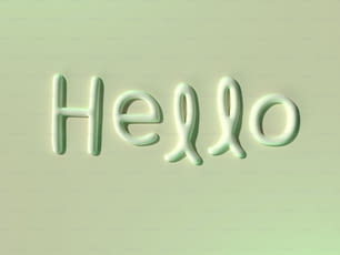 La palabra hola escrita con un fondo verde