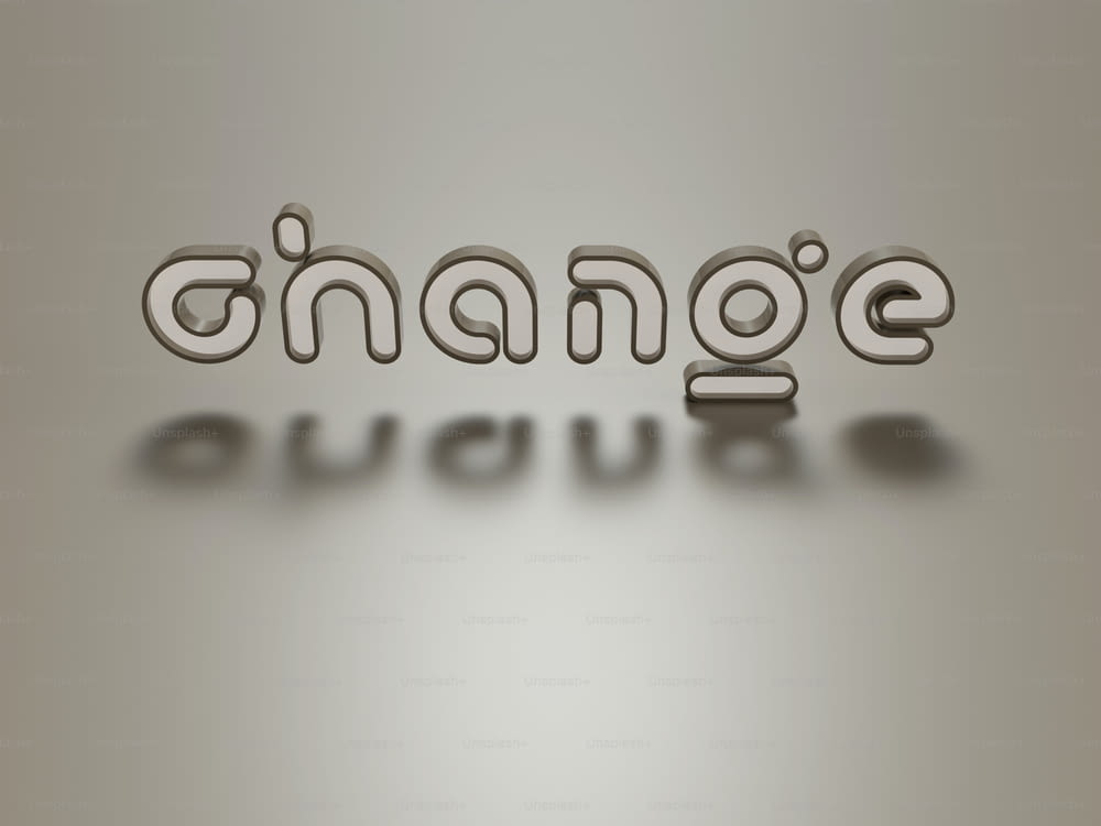 La parola cambiamento è composta da lettere d'argento