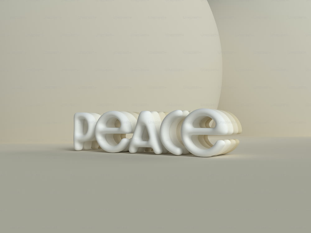 the word peace spelled out of plastic letters