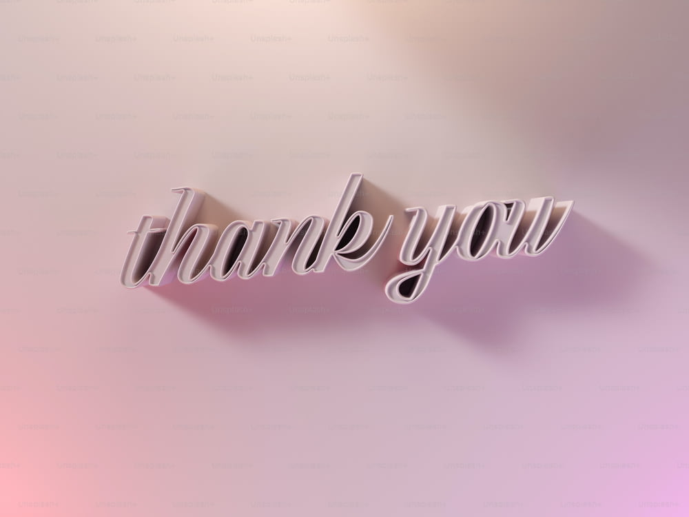the word thank is cut out of paper