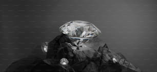 a diamond sitting on top of a mountain