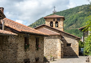 Barcena Mayor, Cabuerniga valley, with typical stone houses is one of the most beautiful rural village in Cantabria, Spain.