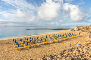 closed beach in Playa Blanca, Lanzarote without people