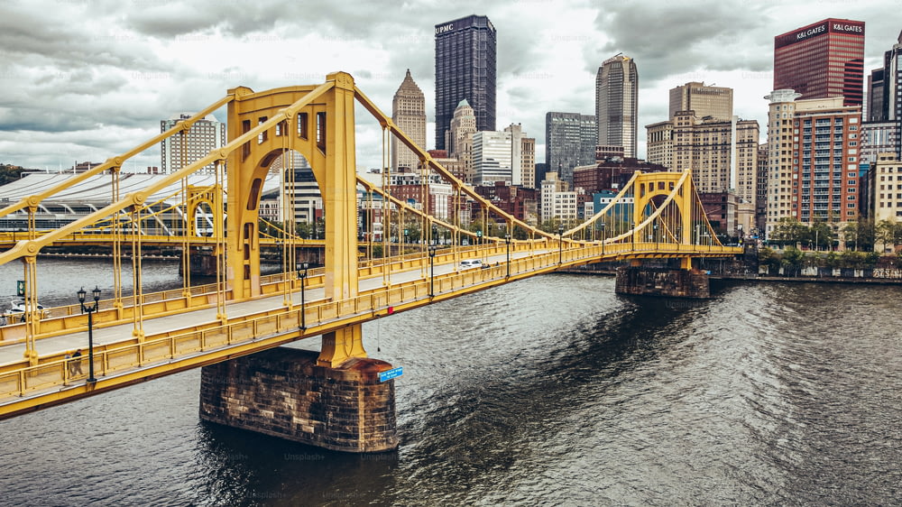 A beautiful view of the famous Rachel Carson Bridge in Pittsburgh, Pennsylvania