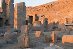 a large group of stone structures in a desert