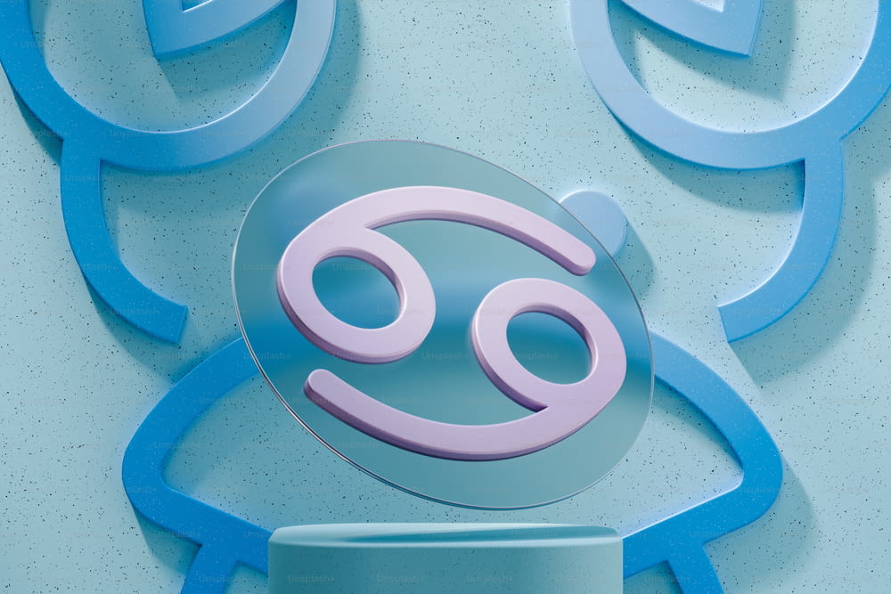 a blue and pink sign with the number nine on it