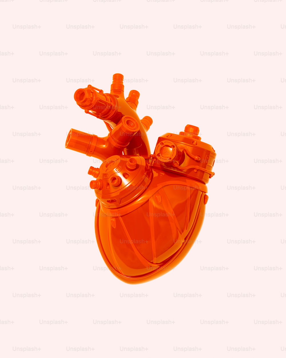 a close up of an orange heart shaped object