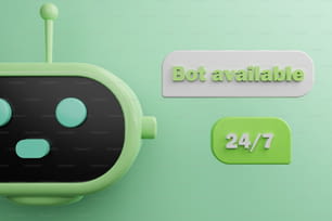 Un robot vert et noir avec deux boutons