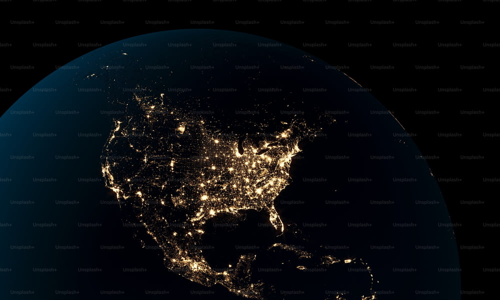 a night view of the united states from space