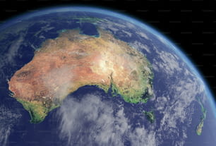 Ein Bild der Erde aus dem Weltraum, das Australien zeigt