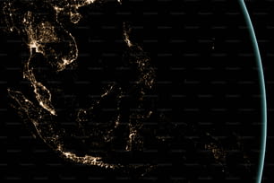 Uma visão de satélite da Terra à noite