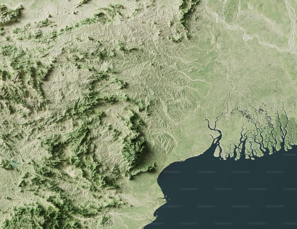 大きな水域の衛星画像