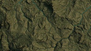 Una imagen satelital de un río que corre a través de una cadena montañosa