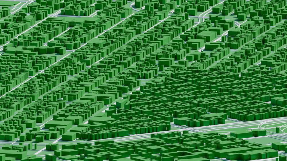 컴퓨터로 생성된 녹색 도시 이미지