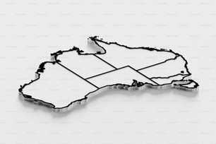 a black and white map of australia on a white background