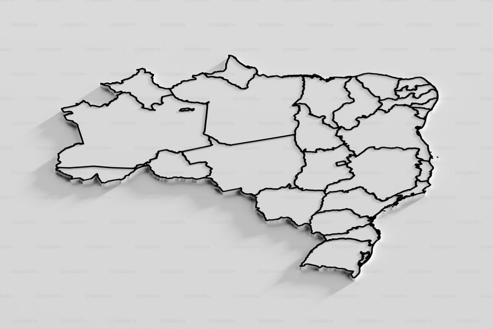 Eine 3D-Karte des Landes Portugal