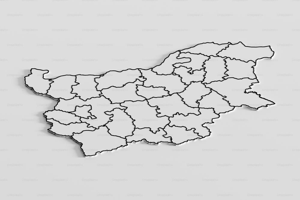 a black and white map of the country of portugal