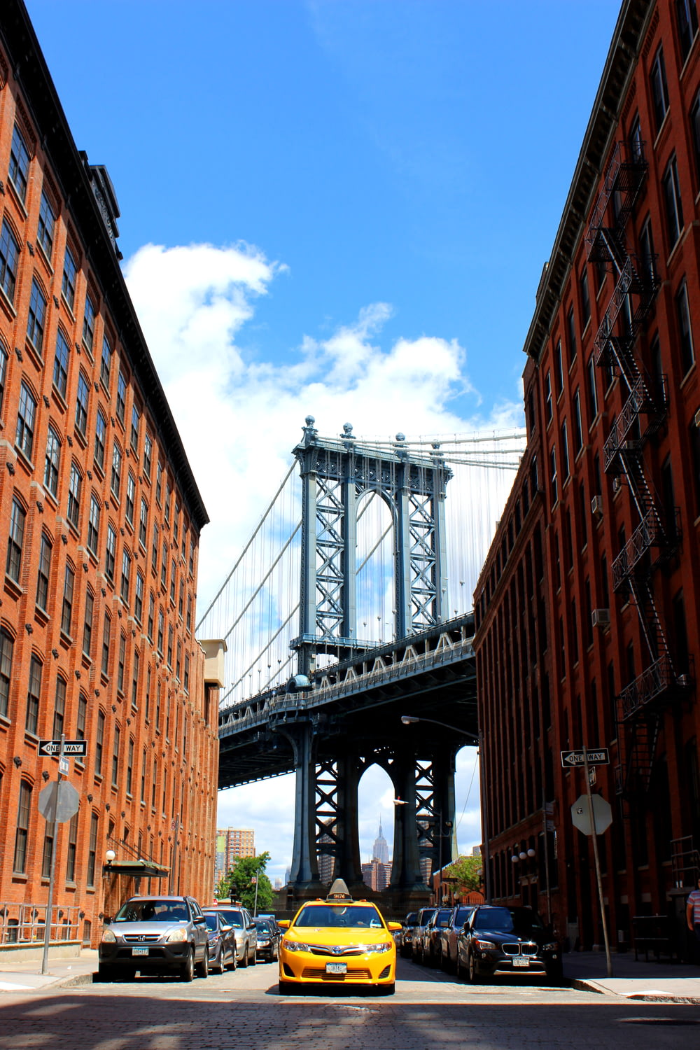 photographie en contre-plongée du pont de Manhattan, New York